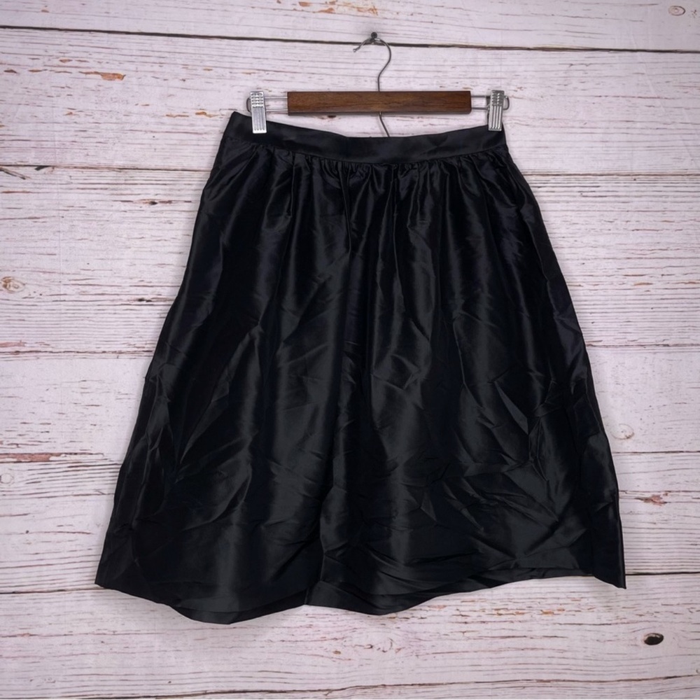 L.L. Bean silk black bow skirt NWT